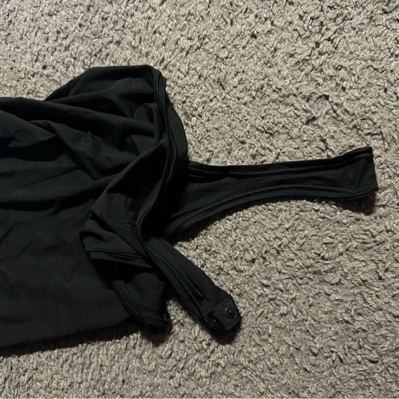 NWT PINK Victoria's Secret BLACK HI NECK bodysuit MEDIUM tank - Picture 2 of 4